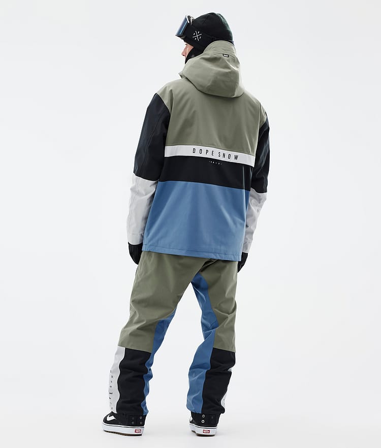 Dope Legacy Track Snowboard Jacket Men Olive Green/Burgundy/Metal Blue/Black