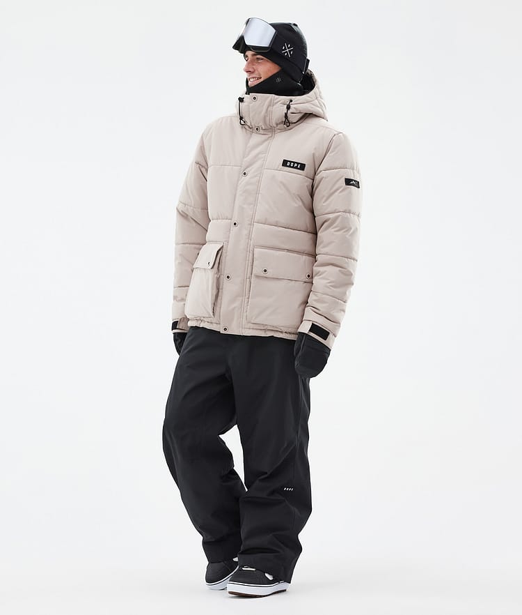 Dope Puffer Full Zip Snowboard Jacket Men Grey Camo Renewed