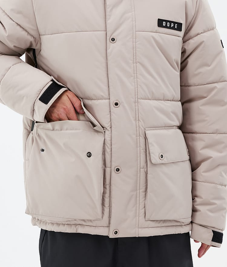 Dope Puffer Full Zip Snowboard Jacket Men Grey Camo Renewed