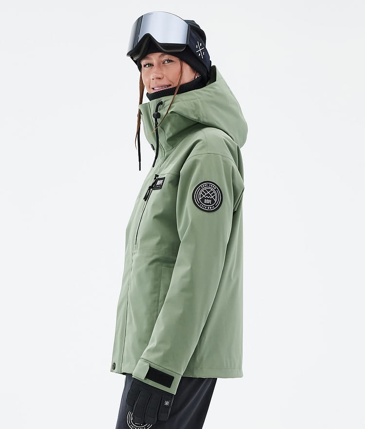 Dope Blizzard W Full Zip Snowboard Jacket Women Faded Green Renewed