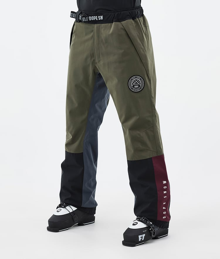 Dope Blizzard Track Ski Pants Men Greenish/Light Grey/Black/Blue Steel
