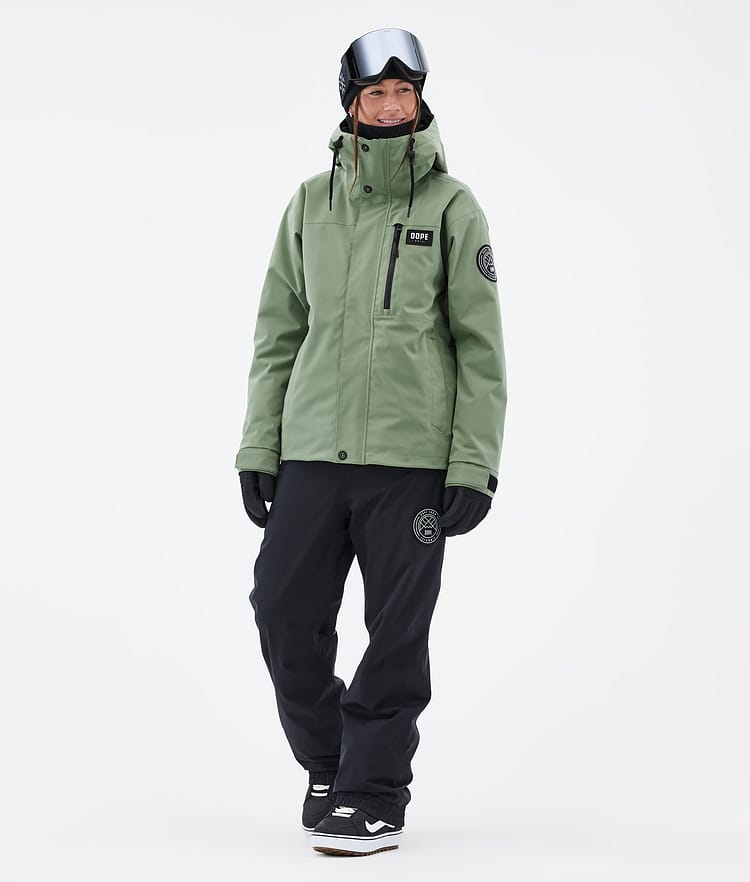 Dope Blizzard W Full Zip Snowboard Jacket Women Faded Green Renewed